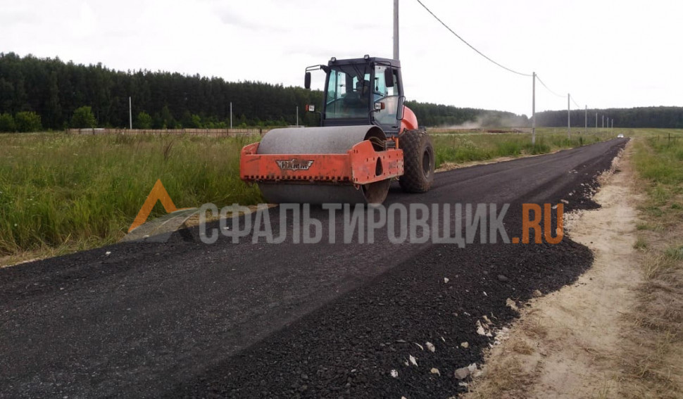 Укладка асфальтовой крошки